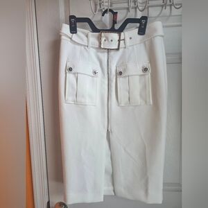White House Black Market Off White Cargo Skirt Size 6